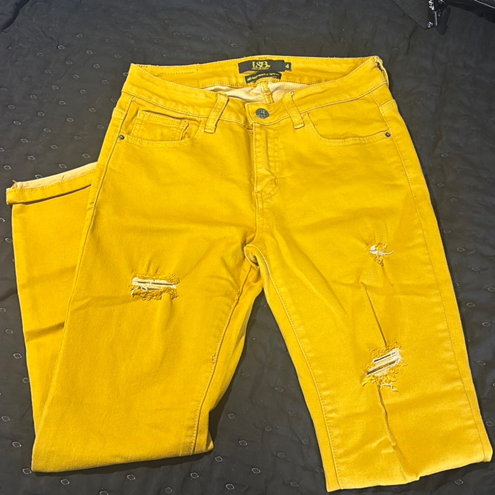 Lucky & Blessed Yellow Skinny Pants